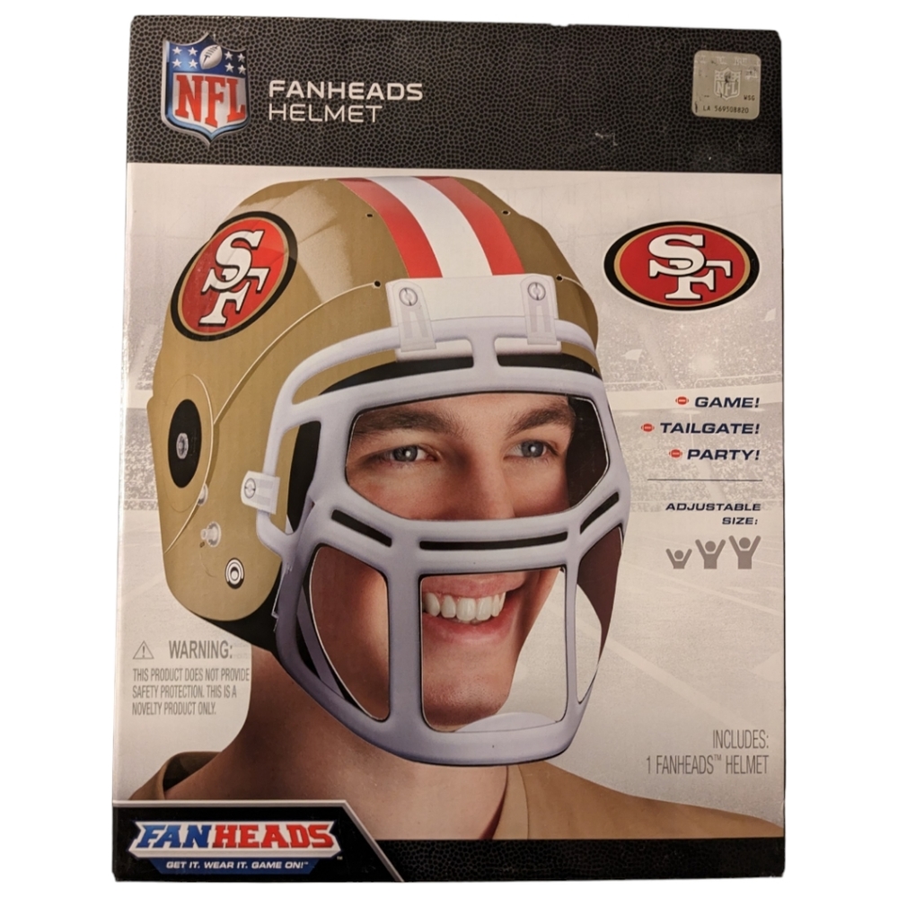 Rare NFL 49ers Fanheads Helmet Adjustable Size, Fits Kids to Adult, 2 Available